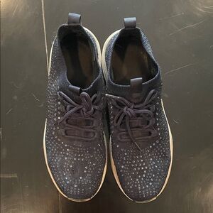 *SOLD* Rhinestone Navy Knit Sneakers